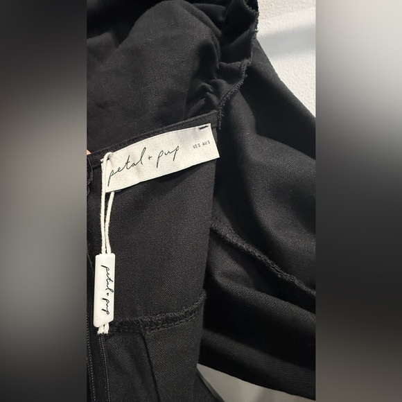 Petal and pup Maria Black Puff Sleeve Midi Dresses size small - Picture 9 of 9